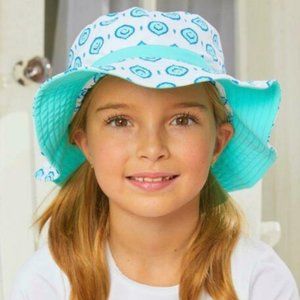 Cabana Life Sun Hat Reversible Blue SPF Swim Beach Bucket Hat Summer Girls UPF